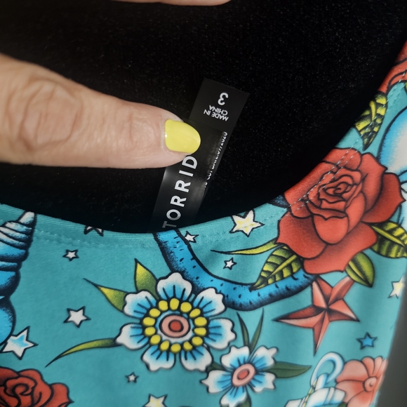 Torrid Blue and Red One Piece Swimsuit with V-Neckline - Picture 6 of 6